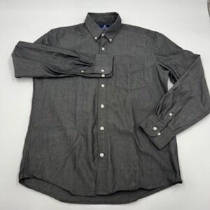 Wool & Prince Mens Charcoal Gray 100% Merino Wool Shirt Regular Fit M